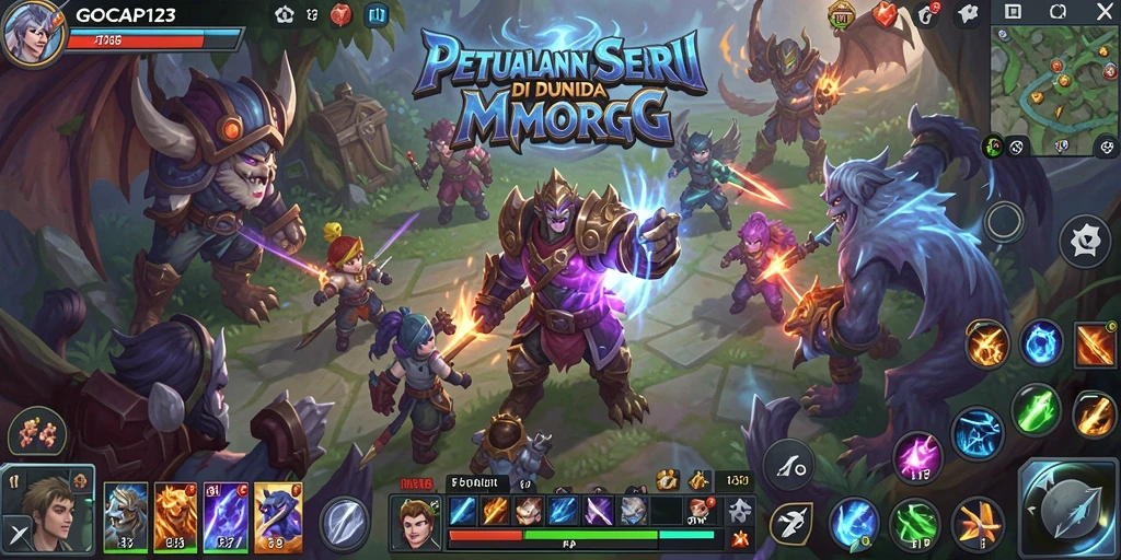 Screenshot GOCAP123 menampilkan aksi permainan MMORPG yang seru.