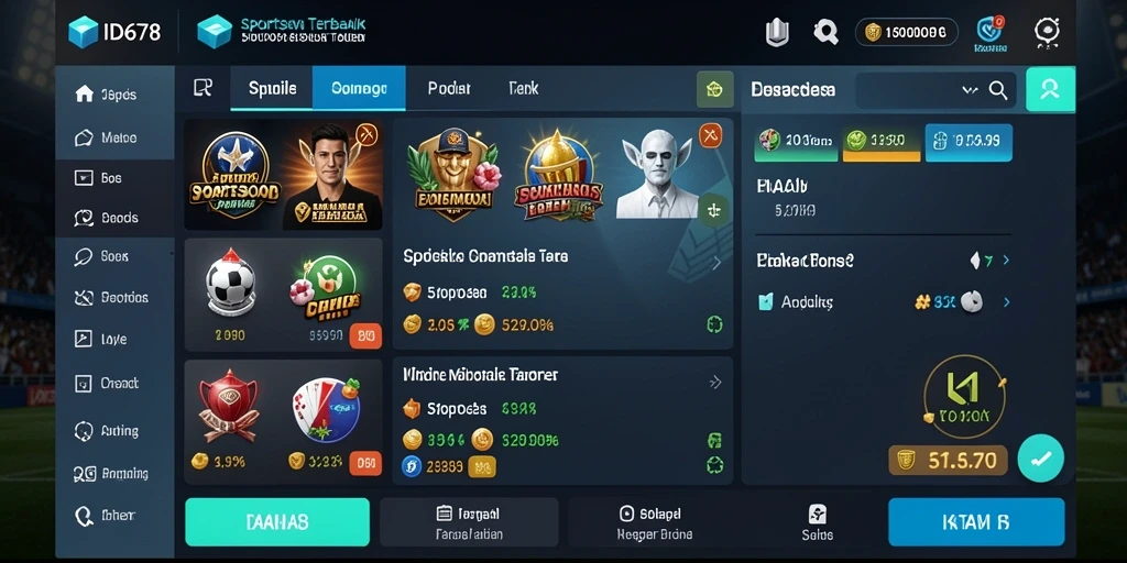 Tampilan gameplay aplikasi Sportsbook ID678 yang menarik dan interaktif.