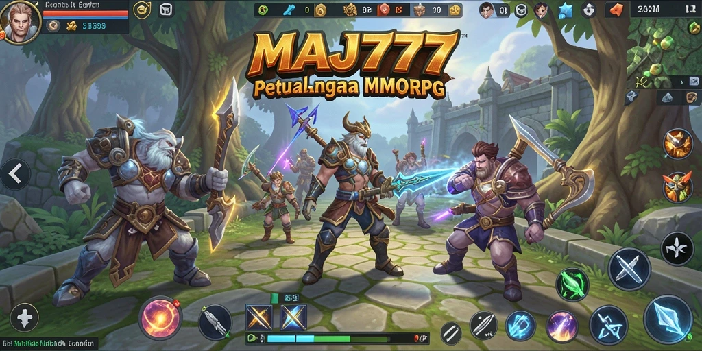Screenshot gameplay MAJ777 yang menunjukkan pertarungan seru di dunia MMORPG.