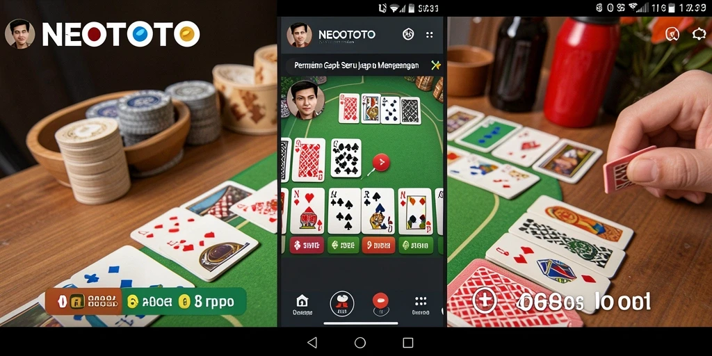 Tampilan gameplay seru dari NEOTOTO yang menampilkan kartu Gaple.