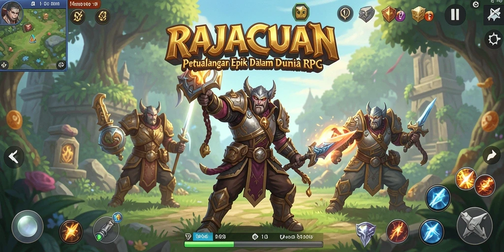 Tangkapan layar gameplay seru di RAJACUAN yang menunjukkan pertarungan epik.