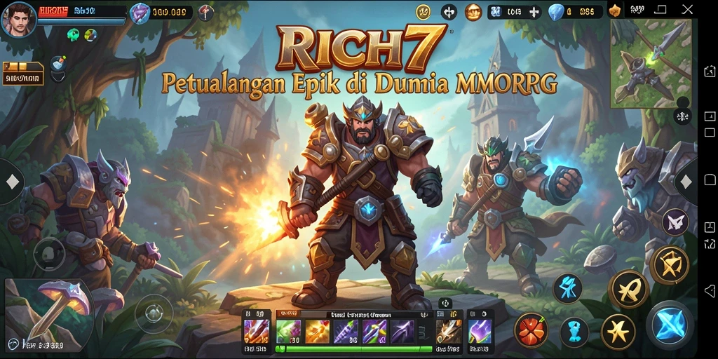 Screenshot RICH7 menampilkan aksi seru selama pertempuran MMORPG.