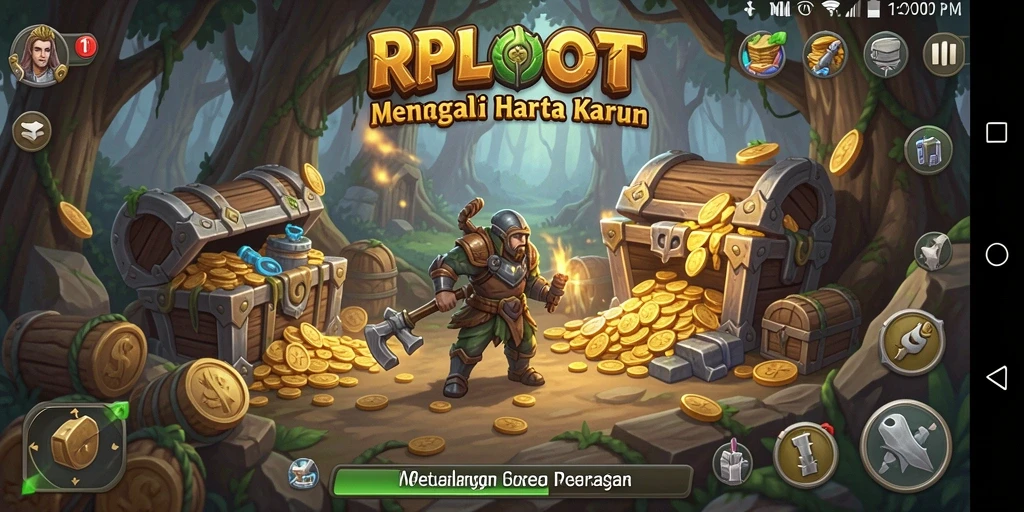 Screenshot menunjukkan gameplay seru penjelajahan di RPLOOT.