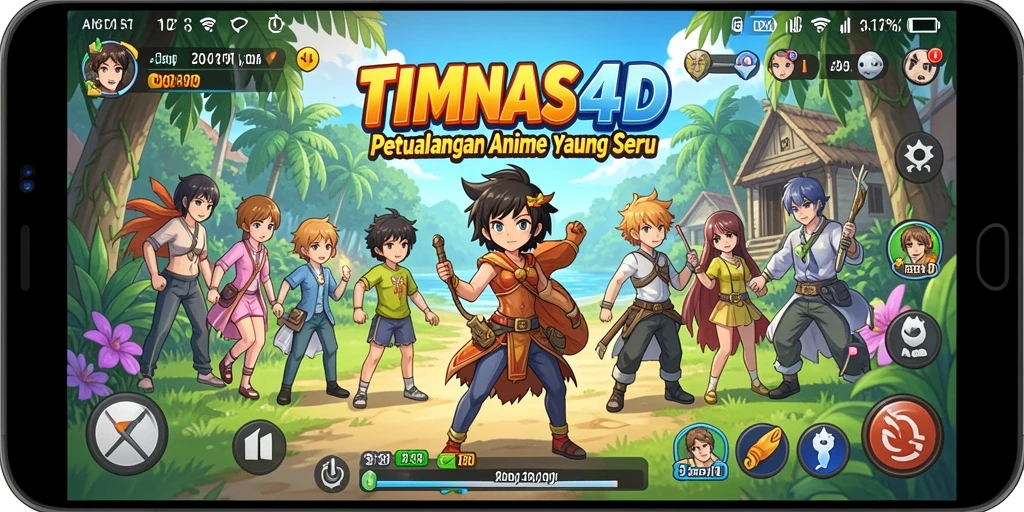 Tampilan luar biasa dari gameplay TIMNAS4D yang menampilkan karakter Anime.
