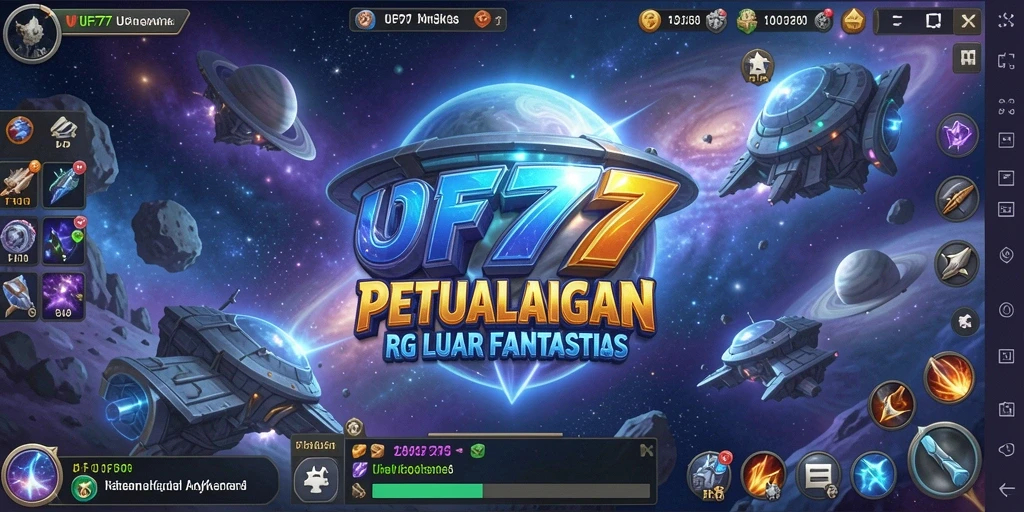 Tampilan gameplay <strong>UFO777</strong> yang memukau dan penuh aksi di luar angkasa.