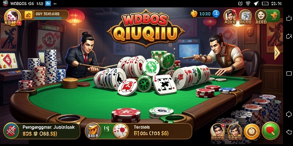 Screenshot game WDBOS menunjukkan aksi seru saat bermain QiuQiu.