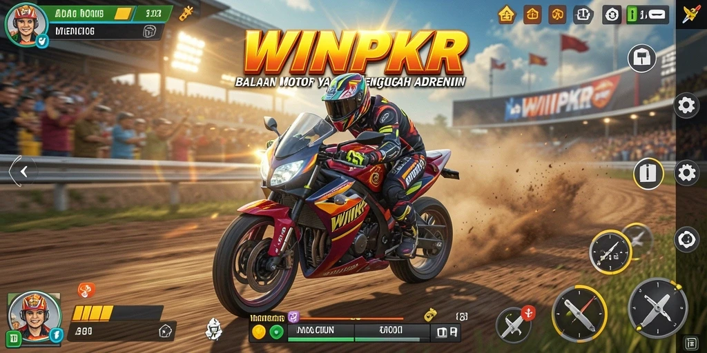 Screenshot gameplay BALAPAN MOTOR yang penuh aksi.